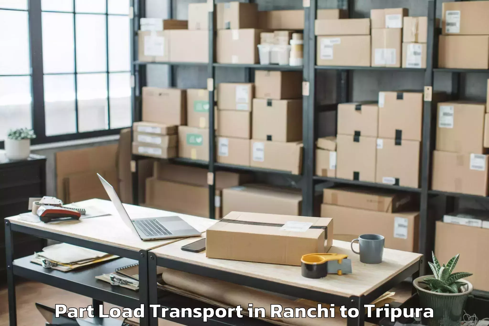 Book Ranchi to Kailashahar Airport Ixh Part Load Transport Online